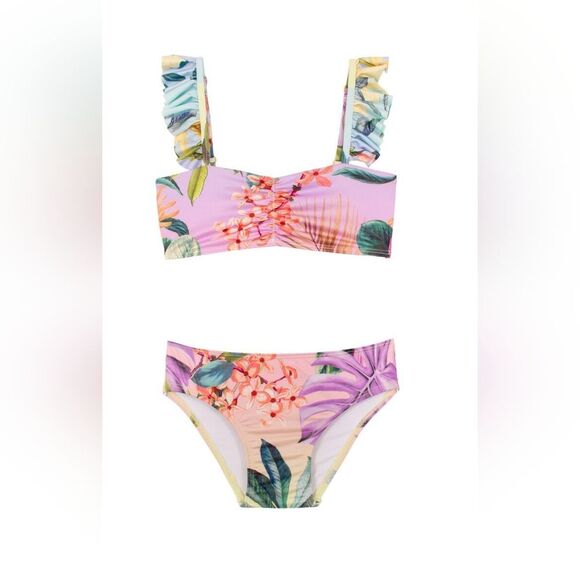 NWT PQ SWIM Girls Flutter Bikini in Oasis Sz 16 - Picture 1 of 5